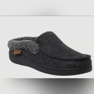 DEARFOAMS Mens Memory Foam Indoor Outdoor Slip On Comfy Slippers Black Smal 7-8